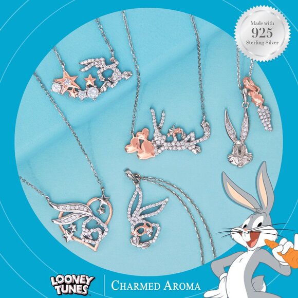 Bugs Bunny 925 Sterling Silver Necklace, Looney Tunes × Charmed Aroma - Picture 2 of 3